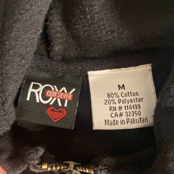 ROXY QUIKSILVER BALCK HOODIE SIZE MEDIUM - Picture 4 of 6
